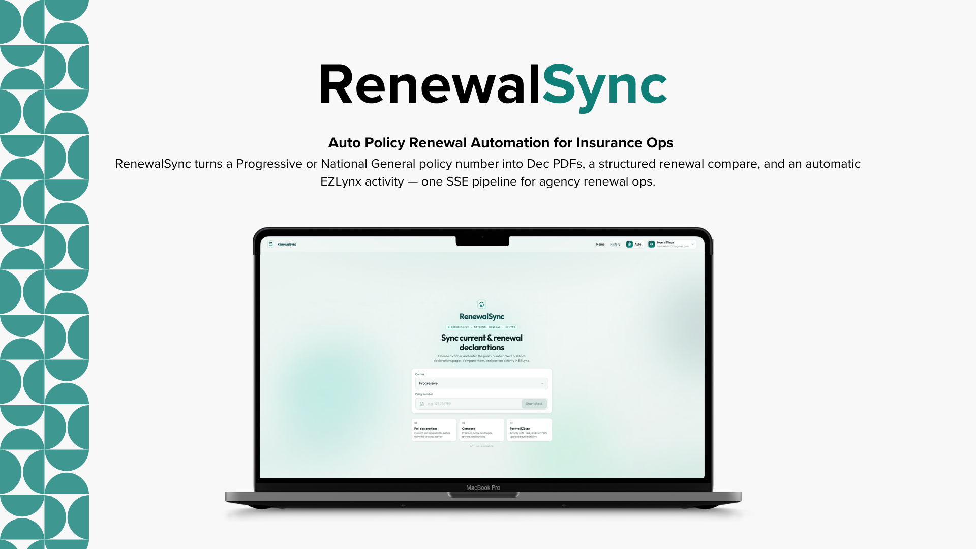 RenewalSync cover for auto policy renewal automation with Progressive, National General, and EZLynx
