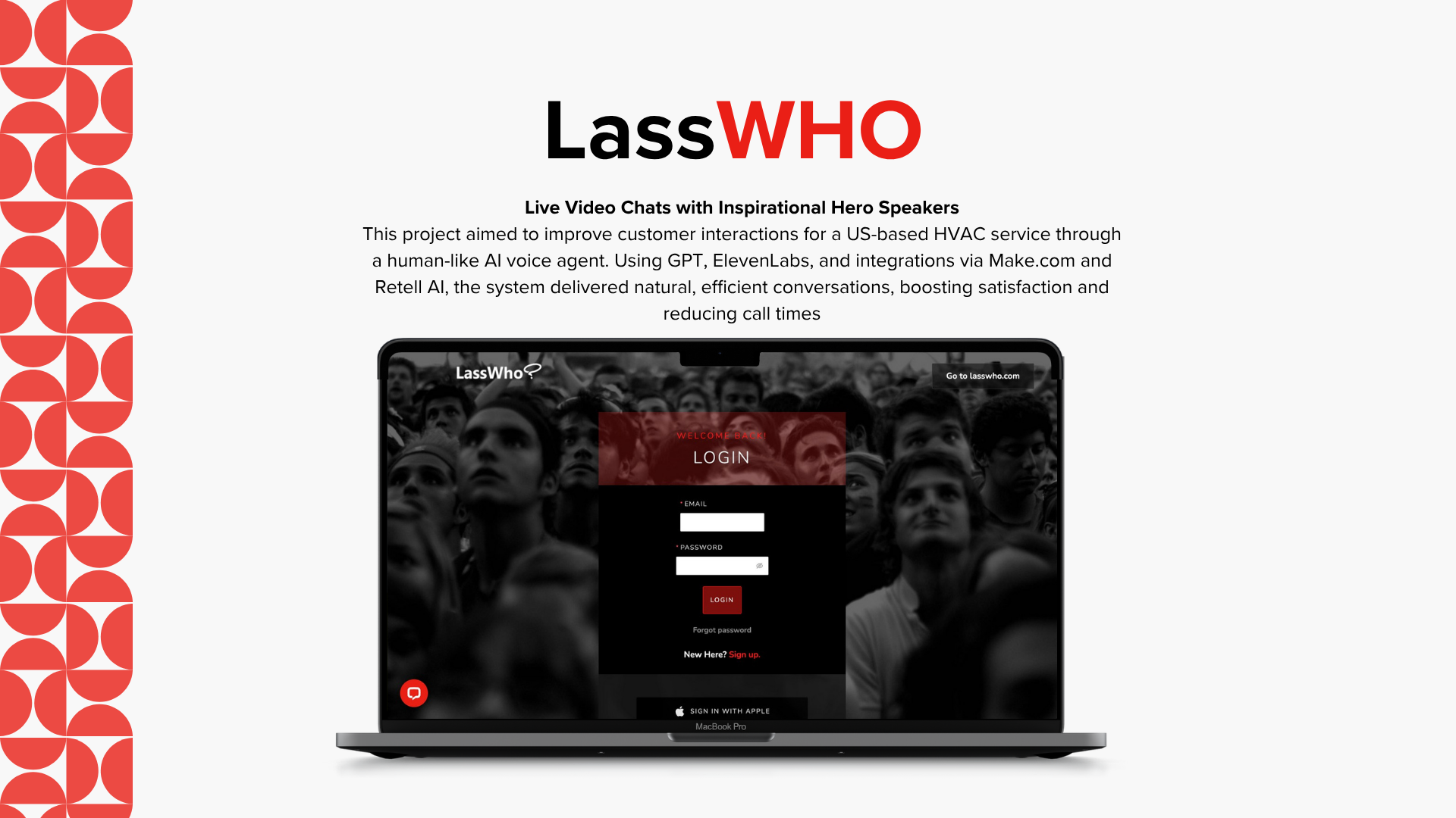 LassWHO Web Application portfolio deck cover