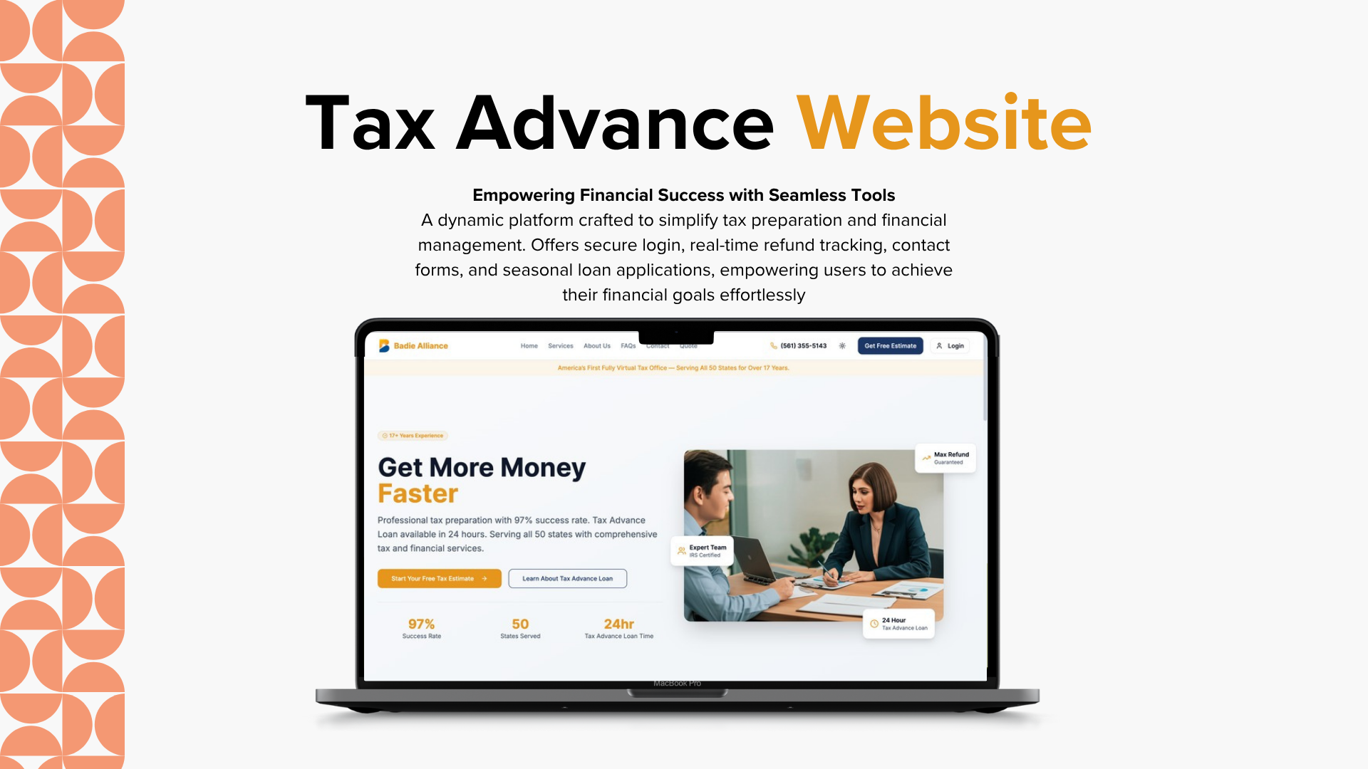 Tax Advance Website portfolio deck cover